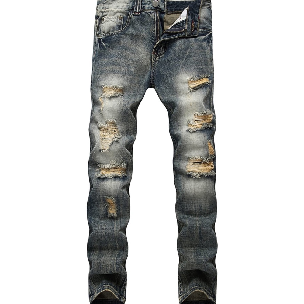 Distressed Faded Regular fit Jeans